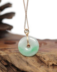 Baikalla Jewelry God Jadeite Necklace 18k Rose Gold Genuine Jadeite Constellation Horoscope (Libra) Necklace Pendant