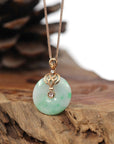 Baikalla Jewelry Gold Jadeite Pendant Pendant Only 18k Rose Gold Genuine Jadeite Constellation (Taurus) Necklace with Diamonds