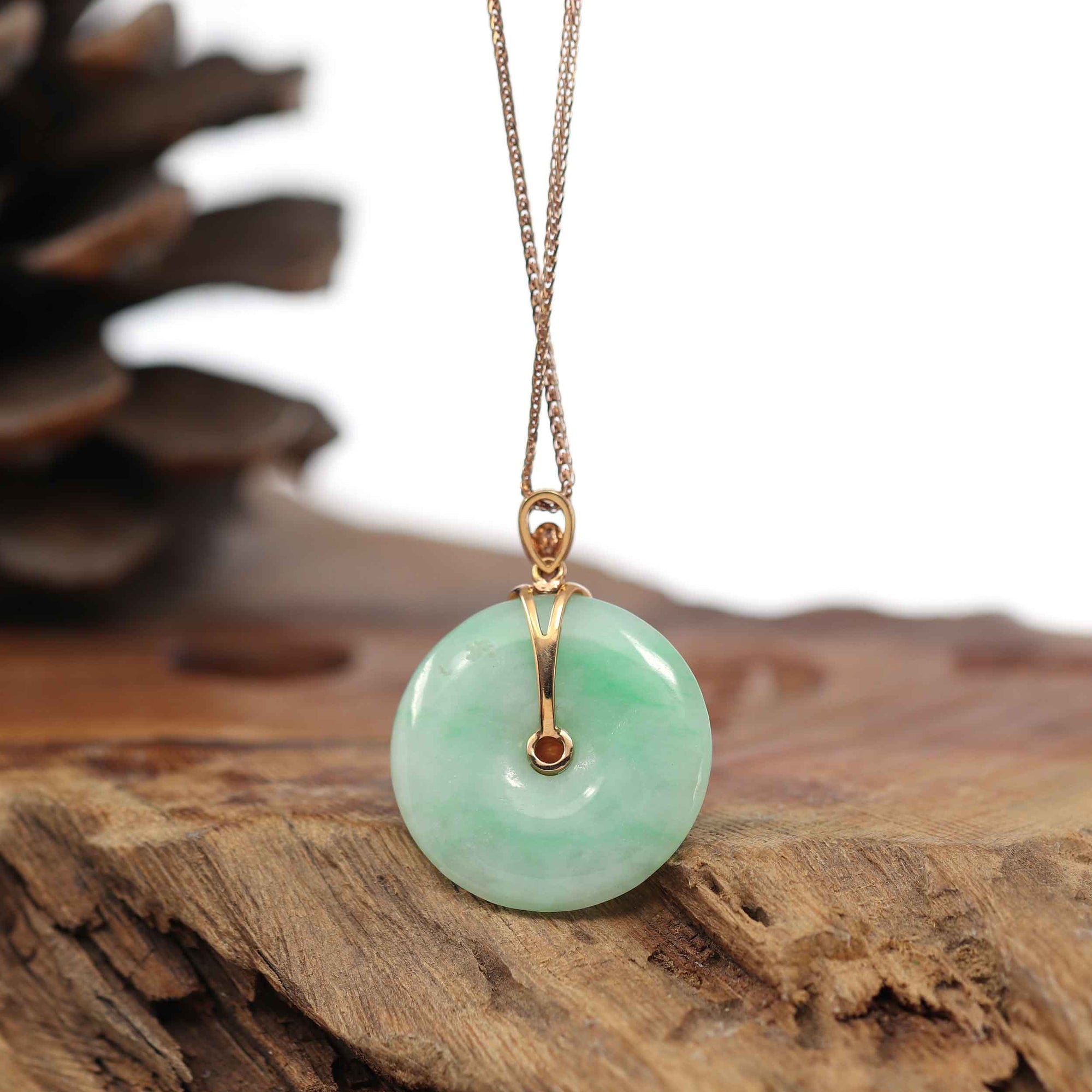 Baikalla Jewelry Gold Jadeite Pendant 18k Rose Gold Genuine Jadeite Constellation Horoscope (Sagittarius) Necklace Pendant With Diamonds