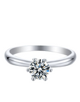 Baikalla Baikalla™ "Audrey" Sterling Silver Moissanite 6 Prong Promise Ring