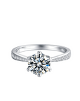 Baikalla Baikalla™ "Emma" Sterling Silver Moissanite Luxury 1.5 CT 6 Prong Promise Ring