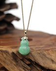 Baikalla Jewelry Jade Pendant Pendant Only 14K Yellow Gold Jadeite Jade Good Luck Hulu Bottle Gourd Necklace