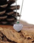 Baikalla Jewelry 18k Gold Jadeite Necklace Pendant Only Baikalla 14K Gold Genuine Burmese Lavender Jadeite Jade Heart Pendant with VS1 Diamonds