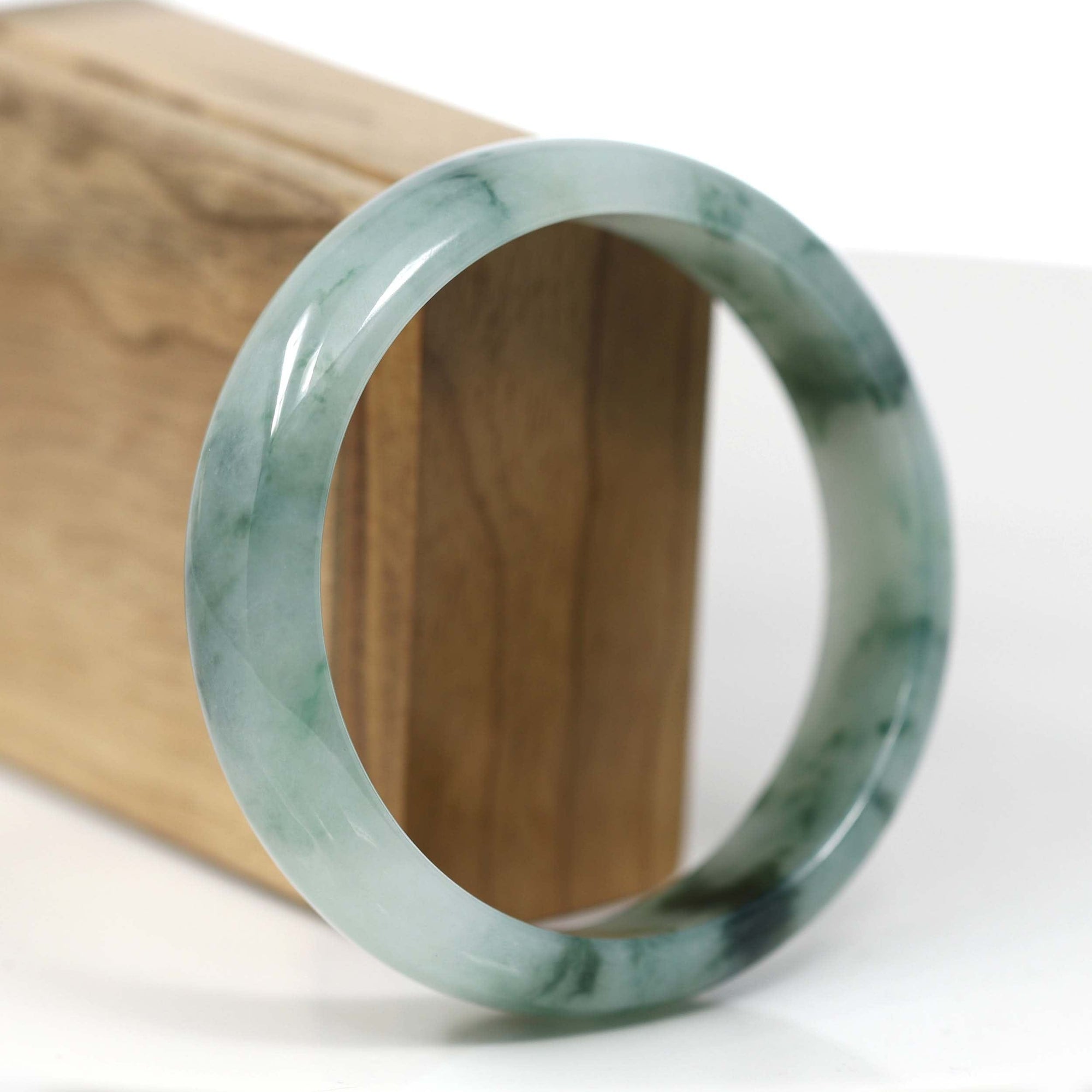 Baikalla Jewelry Jadeite Jade Bangle Bracelet Baikalla "Classic Bangle" Forest Green Natural Burmese Jadeite Jade Bangle (62.42 mm)