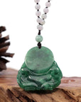 Baikalla Jewelry Jade Guanyin Pendant Necklace Baikalla "Goddess of Compassion" Genuine Burmese Jadeite Jade Happy Buddha Pendant