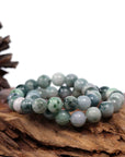 Baikalla Jewelry jade beads bracelet Genuine Jadeite Jade 10mm Round Blue Green Multiple Color Beads Bracelet (10mm)