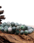 Baikalla Jewelry jade beads bracelet Genuine Jadeite Jade 10mm Round Blue Green Multiple Color Beads Bracelet (10mm)