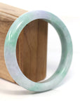 Baikalla Jewelry Jadeite Jade Bangle Bracelet Baikalla Genuine Lavender & Green Burmese Jadeite Jade Bangle Bracelet (62.20mm) 