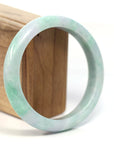 Baikalla Jewelry Jadeite Jade Bangle Bracelet Baikalla Genuine White & Green Burmese Jadeite Jade Bangle Bracelet (62.53mm) 