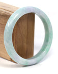 Baikalla Jewelry Jadeite Jade Bangle Bracelet Baikalla Genuine White & Green Burmese Jadeite Jade Bangle Bracelet (62.53mm) 