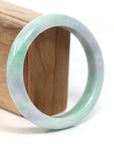 Baikalla Jewelry Jadeite Jade Bangle Bracelet Baikalla Genuine White & Green Burmese Jadeite Jade Bangle Bracelet (62.53mm) 