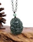 Baikalla Jewelry Jade Carving Necklace Baikalla™ "Fu Dog" (Guardian Lion) Natural Blue Green Jadeite Jade Necklace Collectibles