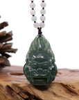 Baikalla Jewelry Jade Carving Necklace Baikalla™ "Fu Dog" (Guardian Lion) Natural Blue Green Jadeite Jade Necklace Collectibles