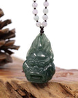 Baikalla Jewelry Jade Carving Necklace Baikalla™ "Fu Dog" (Guardian Lion) Natural Blue Green Jadeite Jade Necklace Collectibles