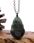 Baikalla Jewelry Jade Carving Necklace Baikalla™ "Fu Dog" (Guardian Lion) Natural Blue Green Jadeite Jade Necklace Collectibles