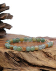 Baikalla Jewelry jade beads bracelet 18k Gold Multi Color Jadeite Jade Beads Bracelet (6.5 mm)