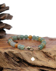 Baikalla Jewelry jade beads bracelet 18k Gold Multi Color Jadeite Jade Beads Bracelet (6.5 mm)