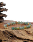 Baikalla Jewelry jade beads bracelet 18k Gold Multi Color Jadeite Jade Beads Bracelet (6.5 mm)