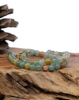 Baikalla Jewelry jade beads bracelet 18k Gold Multi Color Jadeite Jade Beads Bracelet (6.5 mm)