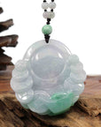 Baikalla Jewelry Gold Jadeite Jade Pendant Necklace Natural Burmese Jadeite Jade Happy Buddha