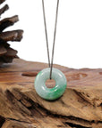 Baikalla Jewelry Jade Pendant Necklace Baikalla "Good Luck Button" Necklace Green Jadeite Jade Pendant For Men