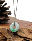 Baikalla Jewelry Jade Pendant Necklace Baikalla "Good Luck Button" Necklace Green Jadeite Jade Pendant For Men