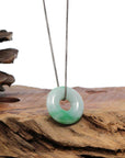 Baikalla Jewelry Jade Pendant Necklace Baikalla "Good Luck Button" Necklace Green Jadeite Jade Pendant For Men