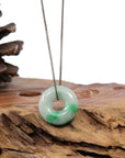 Baikalla Jewelry Jade Pendant Necklace Baikalla "Good Luck Button" Necklace Green Jadeite Jade Pendant For Men