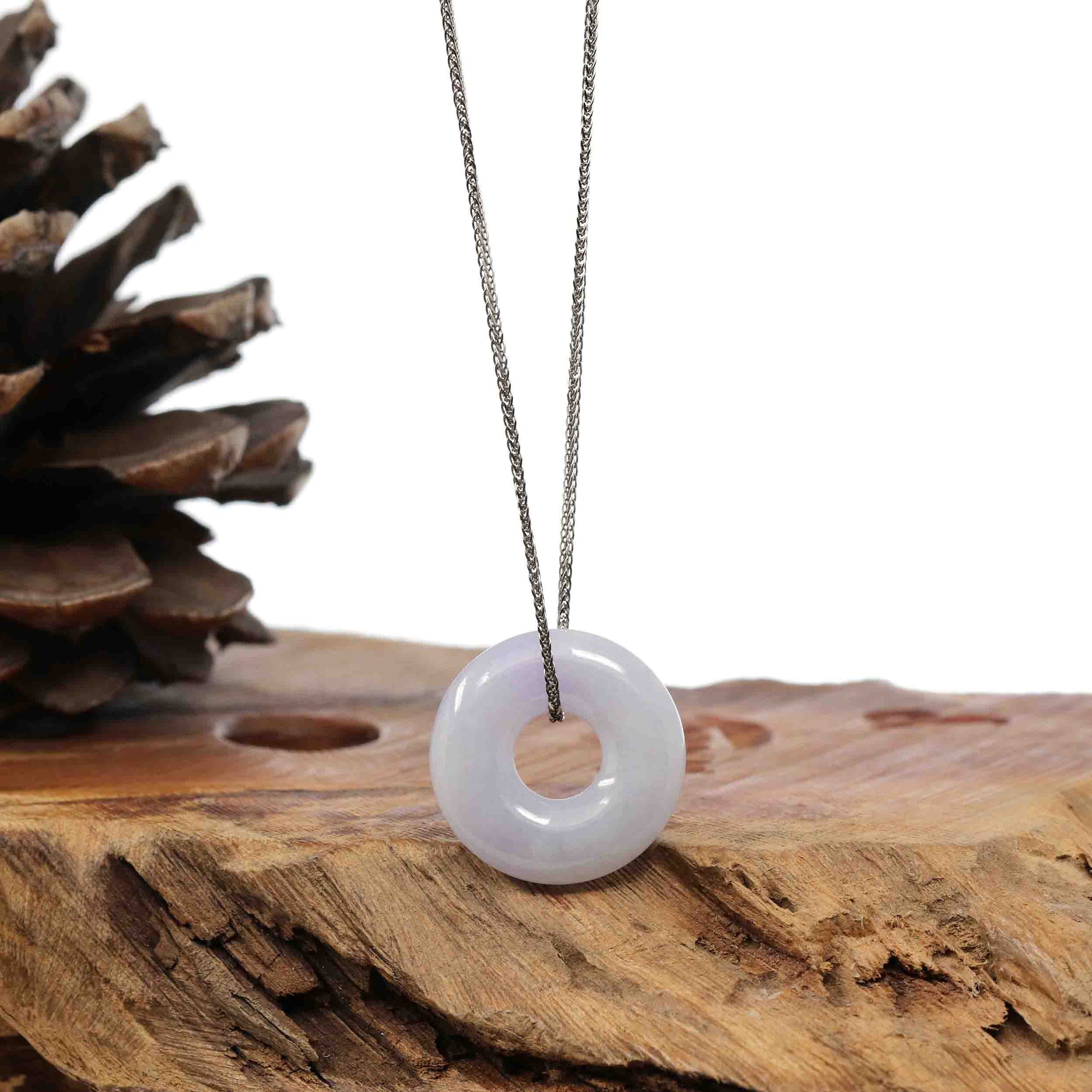 Baikalla Jewelry Jade Pendant Necklace Baikalla "Good Luck Button" Necklace Lavender Jadeite Jade Pendant