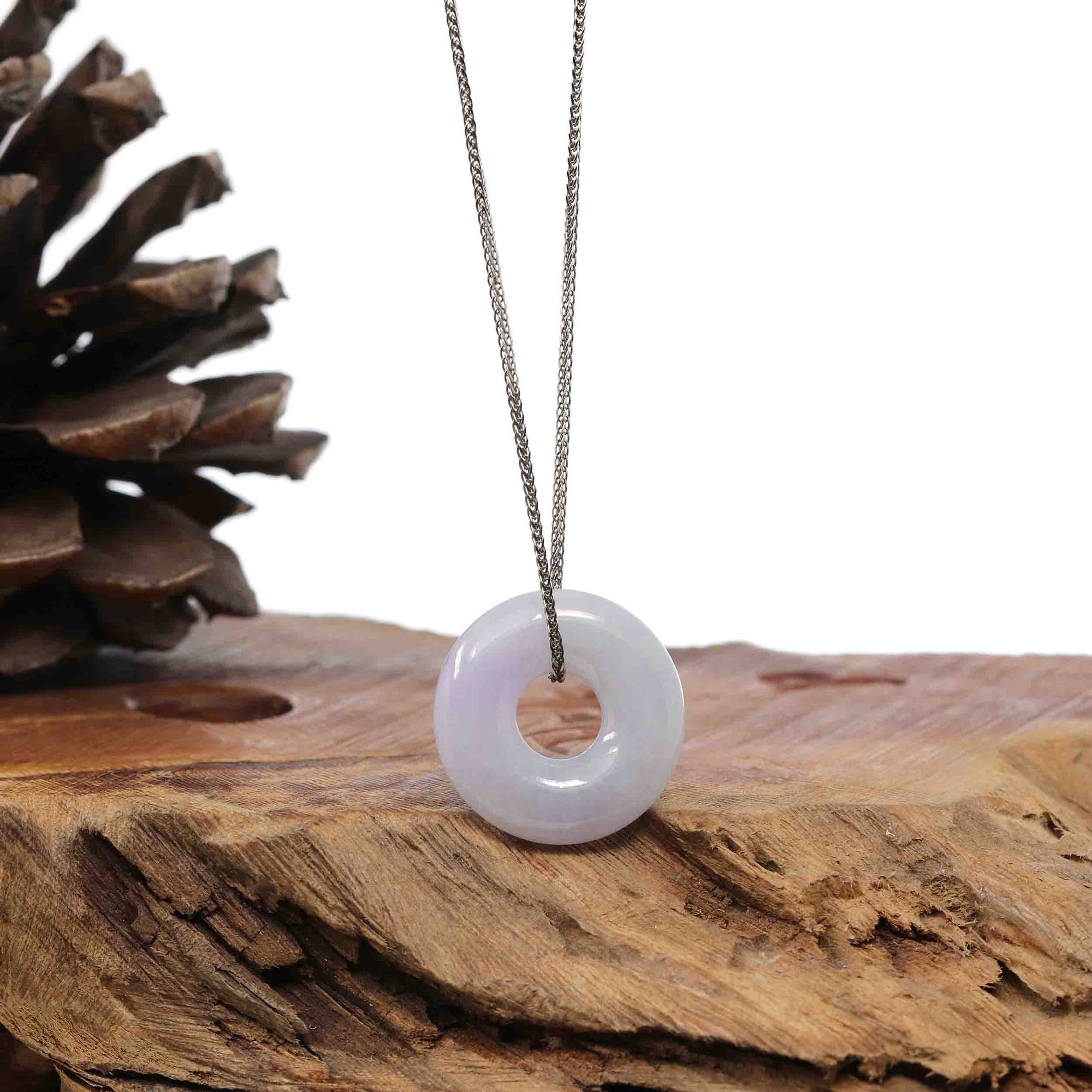 Baikalla Jewelry Jade Pendant Necklace Baikalla "Good Luck Button" Necklace Lavender Jadeite Jade Pendant