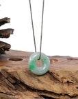 Baikalla Jewelry Jade Pendant Necklace Baikalla "Good Luck Button" Necklace Green Jadeite Jade Pendant For Men