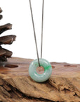 Baikalla Jewelry Jade Pendant Necklace Baikalla "Good Luck Button" Necklace Green Jadeite Jade Pendant For Men