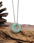 Baikalla Jewelry Jade Pendant Necklace Baikalla "Good Luck Button" Necklace Green Jadeite Jade Pendant For Men