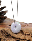 Baikalla Jewelry Jade Pendant Necklace Baikalla "Good Luck Button" Necklace Green and Lavender Jadeite Jade Lucky Ping An Kou Necklace