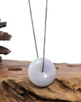 Baikalla Jewelry Jade Pendant Necklace Baikalla "Good Luck Button" Necklace Green and Lavender Jadeite Jade Lucky Ping An Kou Necklace