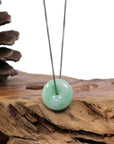 Baikalla Jewelry Jade Pendant Necklace Pendant Only Baikalla "Good Luck Button" Necklace White Green Jadeite Jade Lucky Ping An Kou Pendant