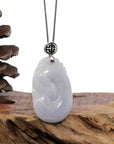 Baikalla Jewelry Jade Guanyin Pendant Necklace Sterling Silver Genuine Lavender Jadeite Jade Ru Yi Pendant Necklace