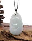 Baikalla Jewelry Jade Guanyin Pendant Necklace Sterling Silver Genuine Lavender Jadeite Jade Ru Yi Pendant Necklace