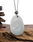 Baikalla Jewelry Jade Guanyin Pendant Necklace Sterling Silver Genuine Lavender Jadeite Jade Ru Yi Pendant Necklace