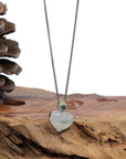 Baikalla Jewelry 18k Gold Jadeite Necklace Baikalla 14K Gold Genuine Burmese Jadeite Jade Heart Pendant with Diamonds