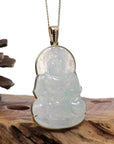 Baikalla Jewelry Jade Guanyin Pendant Necklace "Goddess of Compassion" 14k Yellow Gold Genuine Burmese Jadeite Jade Guanyin Necklace