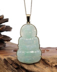 Baikalla Jewelry Jade Guanyin Pendant Necklace Pendant Only "Goddess of Compassion" 18k Yellow Gold Genuine Burmese Jadeite Jade Guanyin Necklace