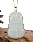 Baikalla Jewelry Jade Guanyin Pendant Necklace Pendant Only "Goddess of Compassion" 14k Yellow Gold Genuine Burmese Jadeite Jade Guanyin Necklace