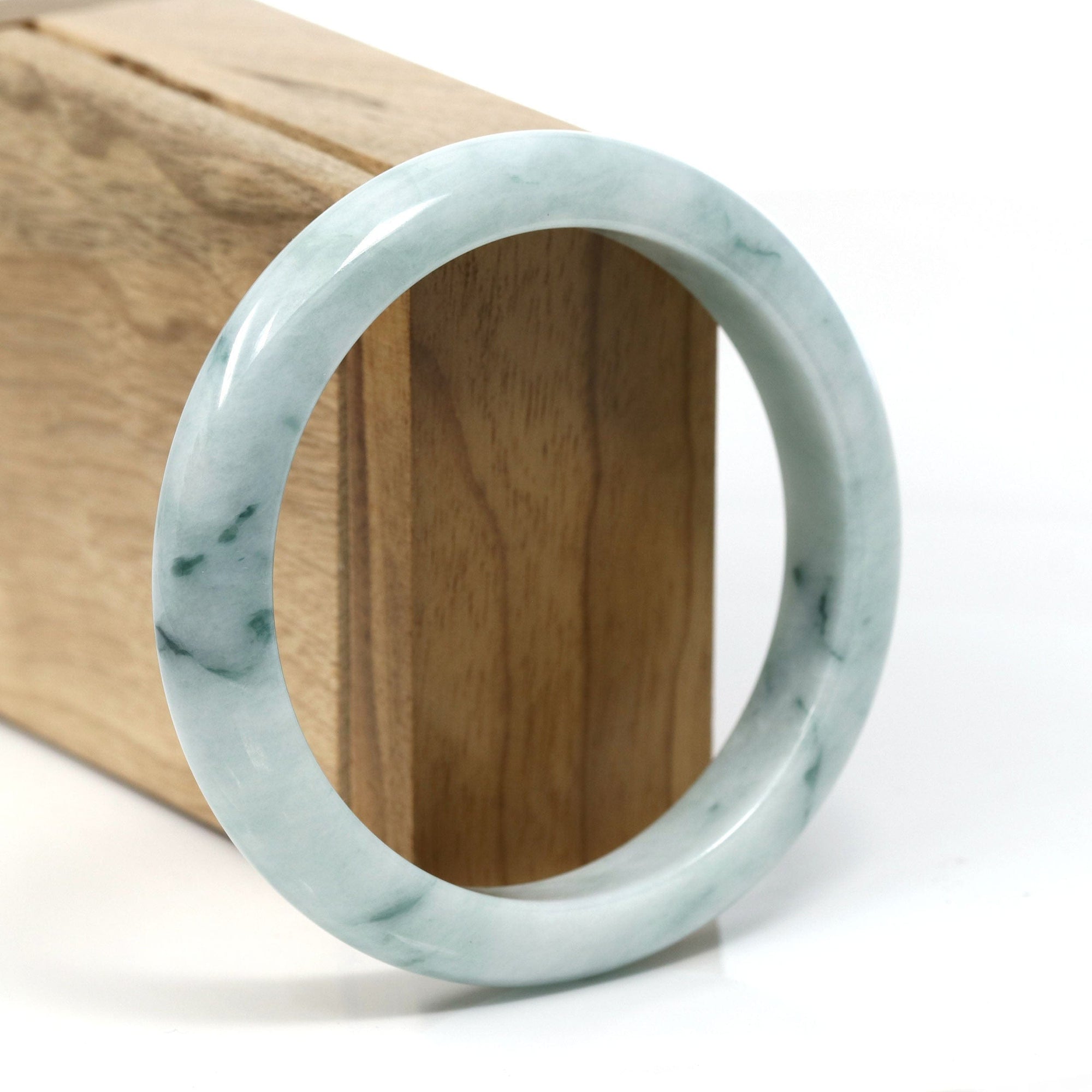 Baikalla Jewelry Jadeite Jade Bangle Bracelet Burmese Blue-Green Jade Jadeite Bangle Bracelet (59.65 mm) T250