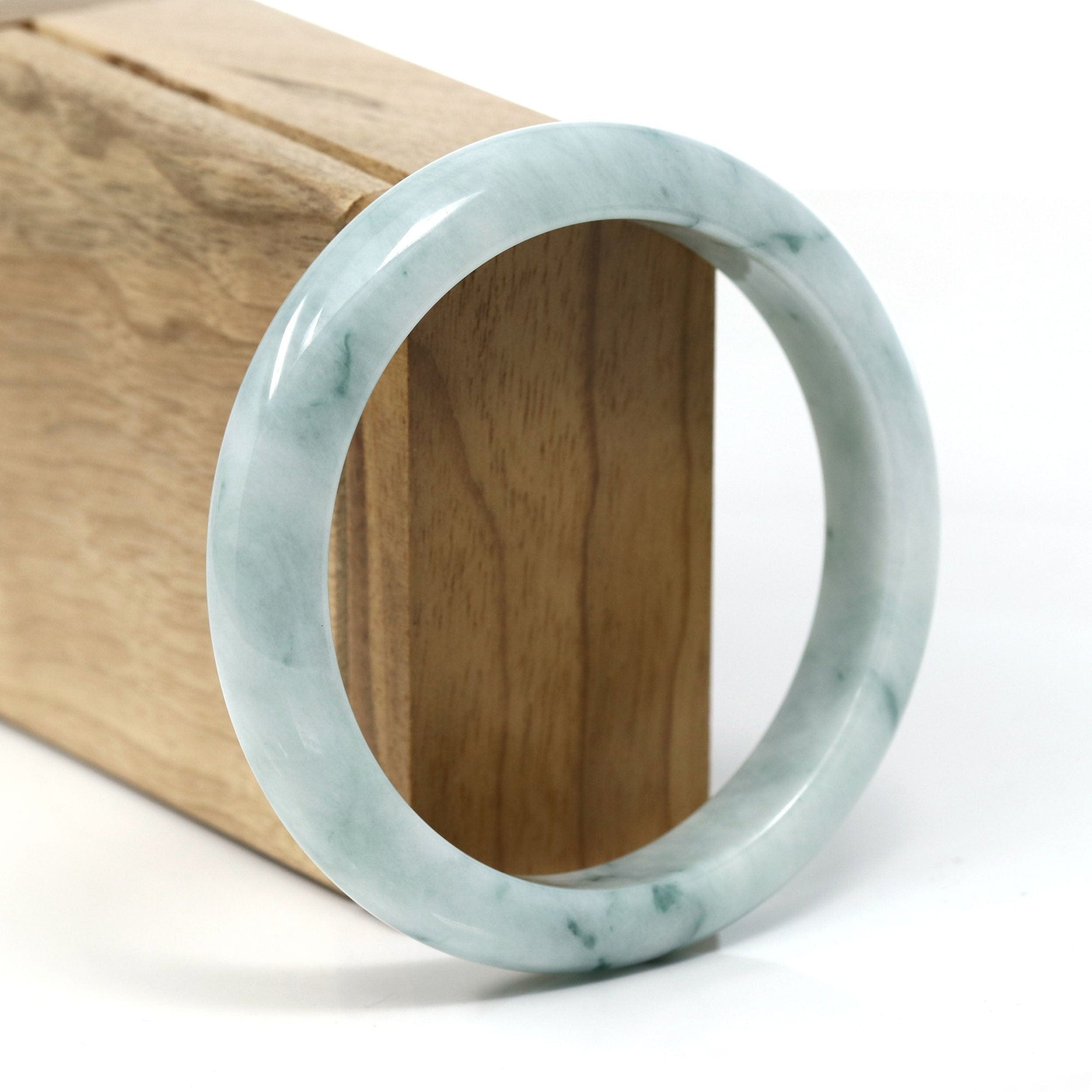 Baikalla Jewelry Jadeite Jade Bangle Bracelet Burmese Blue-Green Jade Jadeite Bangle Bracelet (59.65 mm) T250