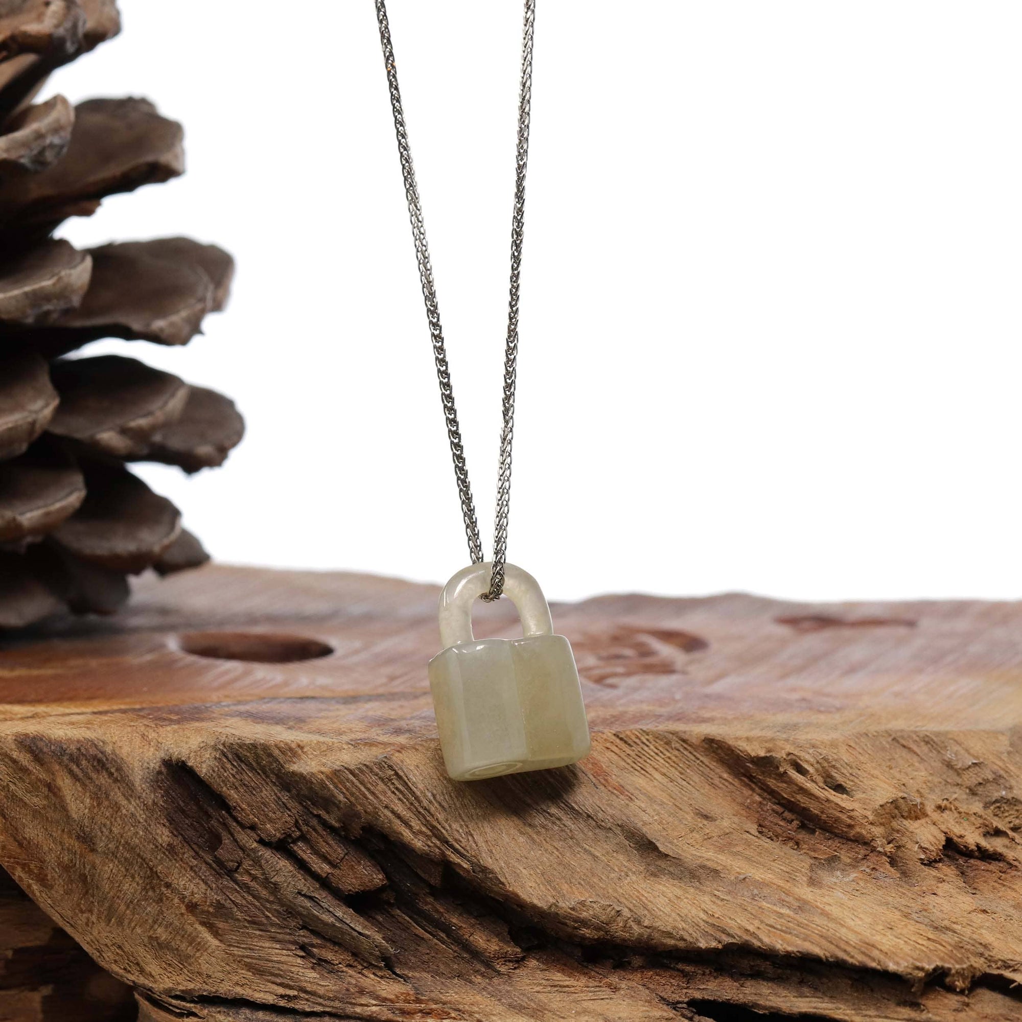 Baikalla Jewelry Jade Pendant Necklace Baikalla Ice Jadeite Jade Lock Necklace Pendant