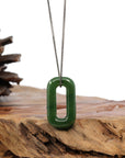 Baikalla Jewelry Jade Pendant Necklace Green Nephrite Infinity Jade Pendant Necklace