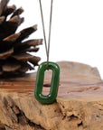 Baikalla Jewelry Jade Pendant Necklace Green Nephrite Infinity Jade Pendant Necklace