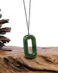 Baikalla Jewelry Jade Pendant Necklace Green Nephrite Infinity Jade Pendant Necklace