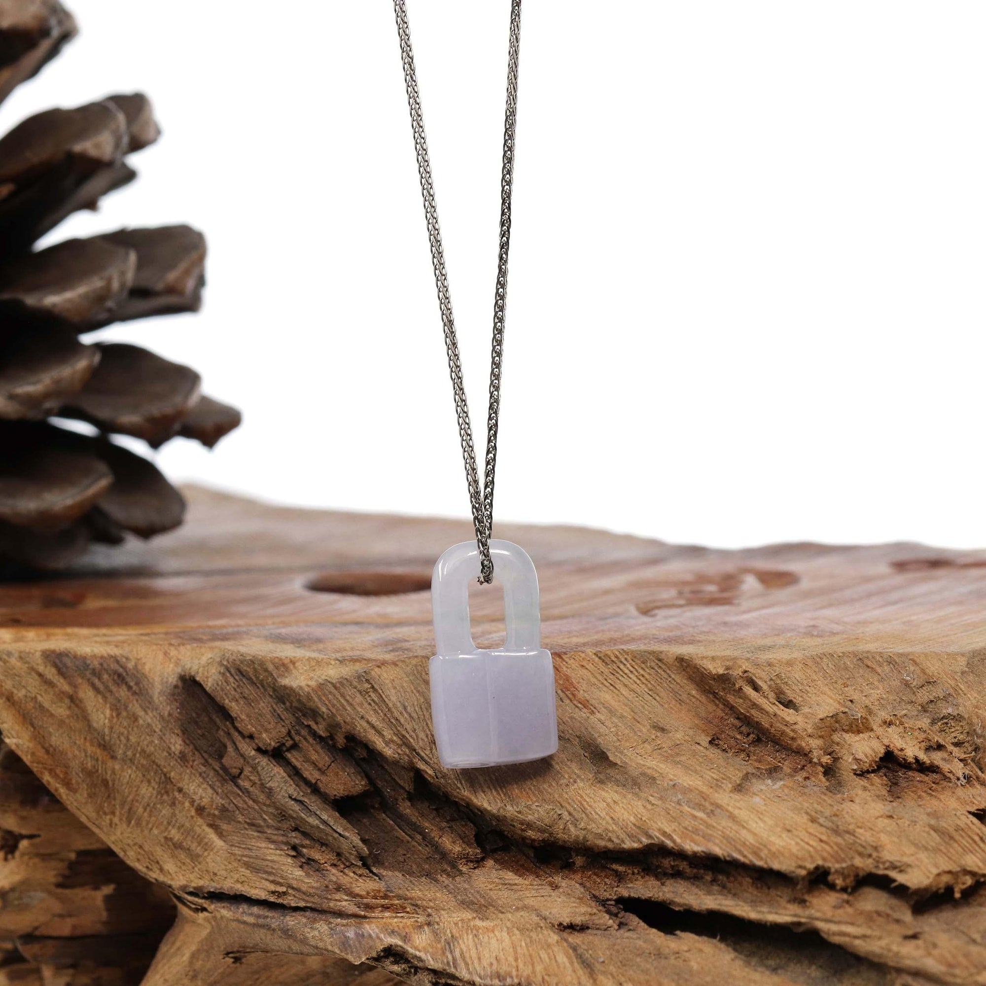 Baikalla Jewelry Jade Pendant Necklace Baikalla Lavender Jadeite Jade Lock Necklace Pendant